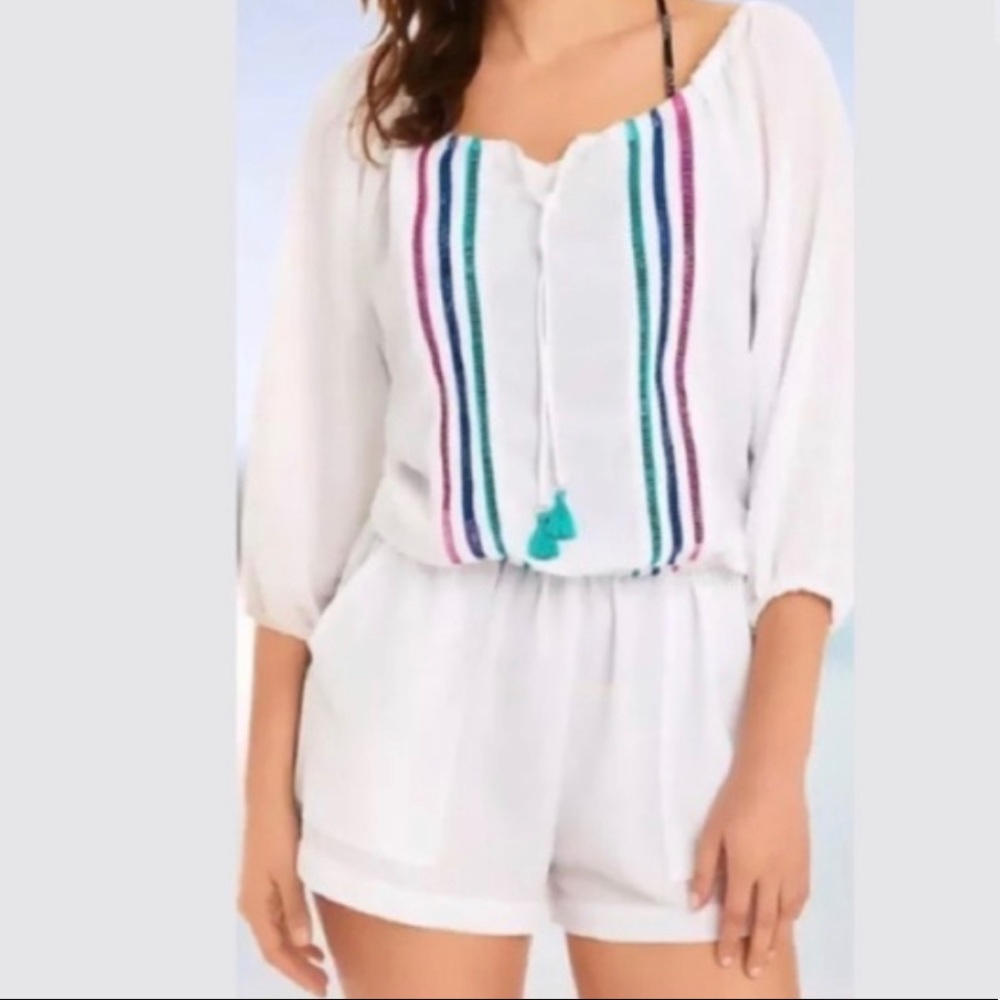 Off-the-shoulder romper or swim coverup! NEw